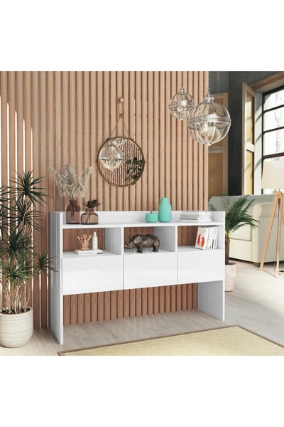 Concept Servantă, alb extralucios, 105x30x70 cm, PAL