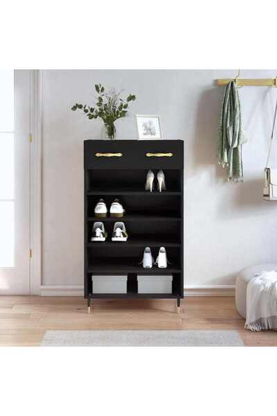Concept Pantofar, negru, 60x35x105 cm, lemn compozit