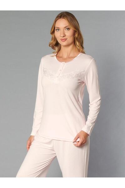 FLZ Long Sleeve Pajama Set Viscose Soft Fabric Women's Comfortable Home Wear ...