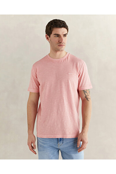 Gant Erkek Pembe Bisiklet Yaka Regular Fit T-Shirt