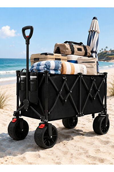 Generic Multifunctional Collapsible Utility Wagon Heavy Duty Beach Garden Car...