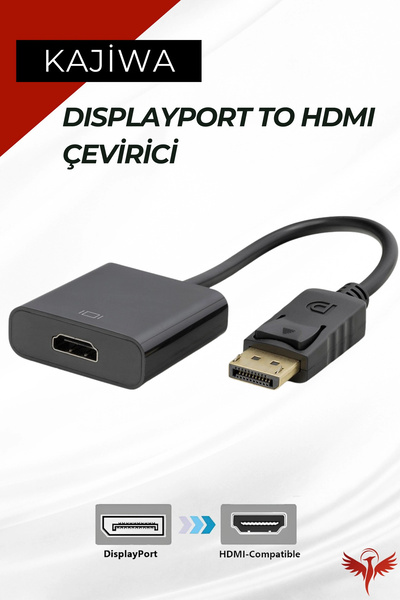 KAJİWA Displayport to HDMI Çevirici (DP to HDMI) Monitör-Pc Görüntü Kablosu P...