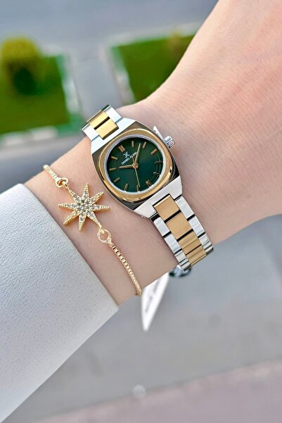Daniel Klein 22.5 mm Women's Wristwatch with Green Dial and Gold Silver Color...