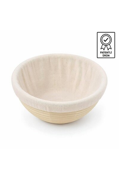 Genel Markalar Yuvarlak Ekmek Hamur Mayalama Sepeti Bezli 22x9 cm Yuvarlak 22...