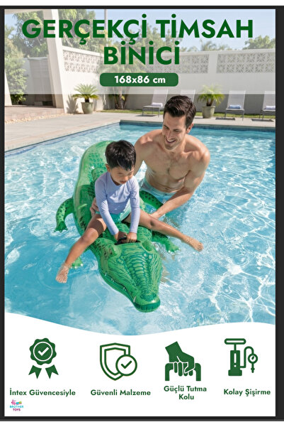 Brother Toys Intex Realistic Crocodile Rider 168X86 cm