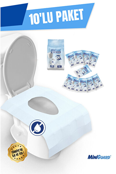 MiniGuard Su Geçirmez Klozet Örtüsü -SmartFold™ Sistemli - 10 Paket x 10 Adet...