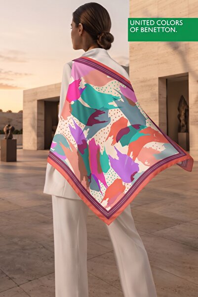 United Colors of Benetton SIENA DESENLİ EŞARP -1007-90*90