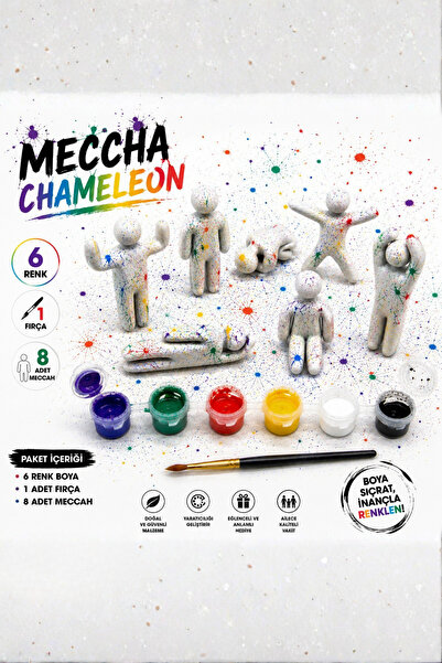BLUESHİNE BUTİK Meccha Chameleon Boyanabilir Figür Boyama Seti | 8 Adet 3D Fi...
