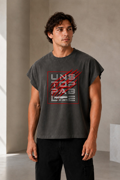 Velostra Men's Oversize Unstopable Printed Sportsman Casual Street Wear Crew ...