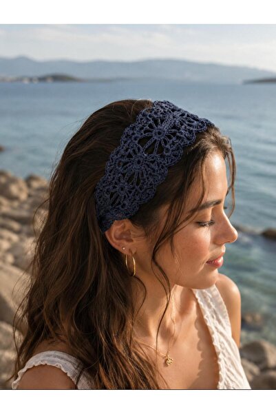 obrigado Hand Knitted Lace Hair Bandana Natural Handmade Modern and Aesthetic...