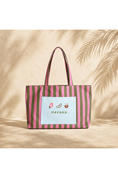 LİONYA DESİGN Havana – Nakışlı Resort Tote Bag | Sıvı İtici Özellikli Çanta