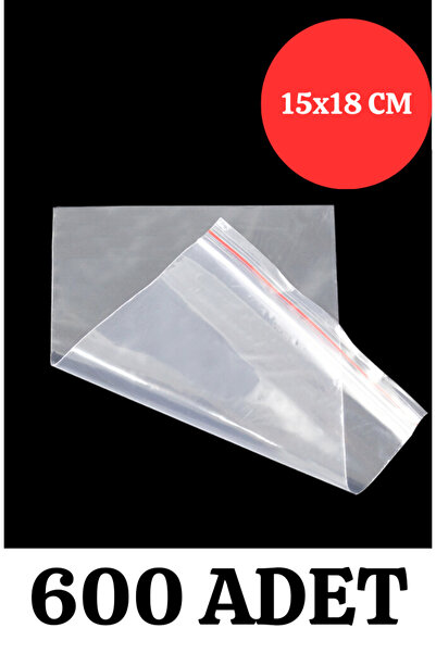 Merpak Ambalaj Kilitli Torba 15x18 Cm 600'lü Kilitli Buzdolabı Poşeti Şeffaf Kilitli Poşet Kilitli Saklama Poşeti