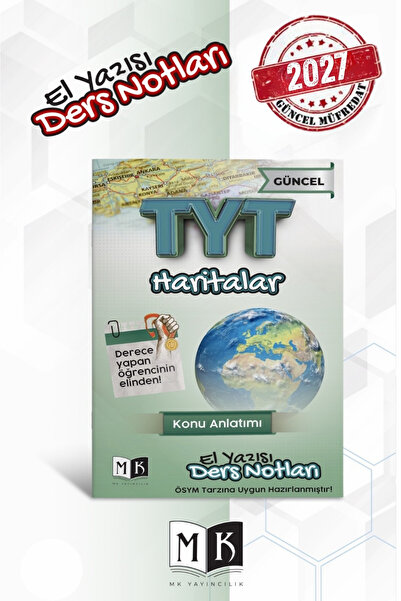 MK Yayıncılık 2026 Tyt Coğrafya Haritalar El Çizimi Ders Notları Kitabı