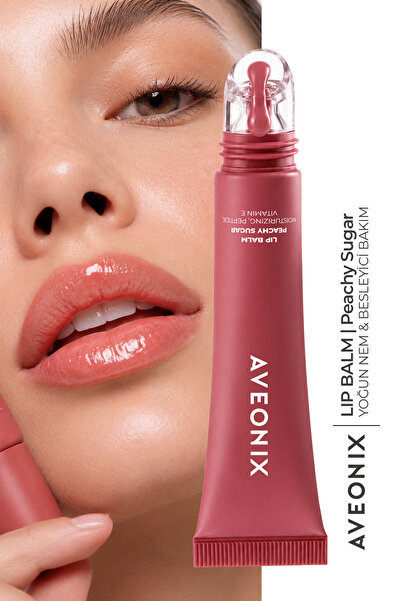 AVEONIX Cam Görünümlü Dudak Parlatıcısı Lip Balm Peachy Sugar | Yoğun Nem | E...