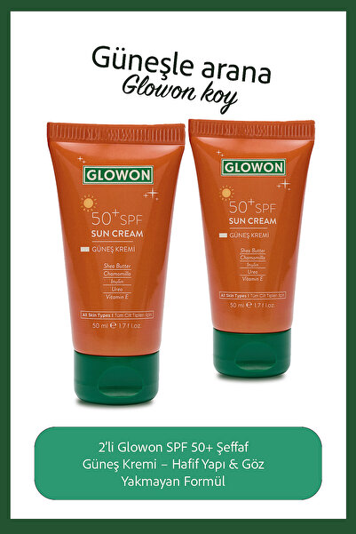 GLOWON كريم مرطب للحماية من الشمس بعامل حماية من الشمس SPF 50، مجموعة مزدوجة ...