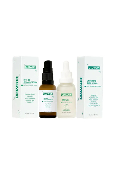 GLOWON Retinol ve Göz Altı Serumu İçeren Yoğun Gece Bakım İkili Set