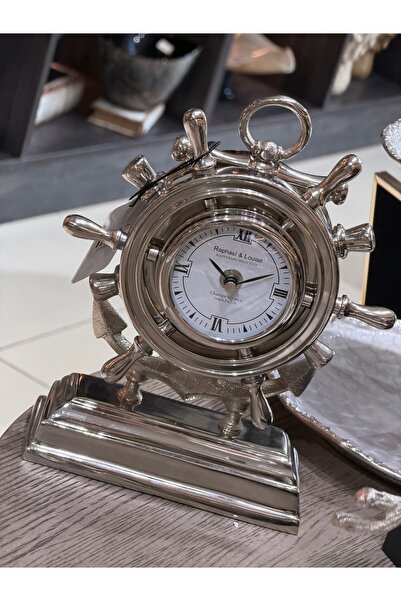 YASAR CONCEPT Oceanic Metal Masa Saati Gümüş 20x28 Cm