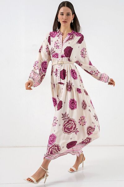 Hiccup Bdart Patterned V-Neck Maxi Dress