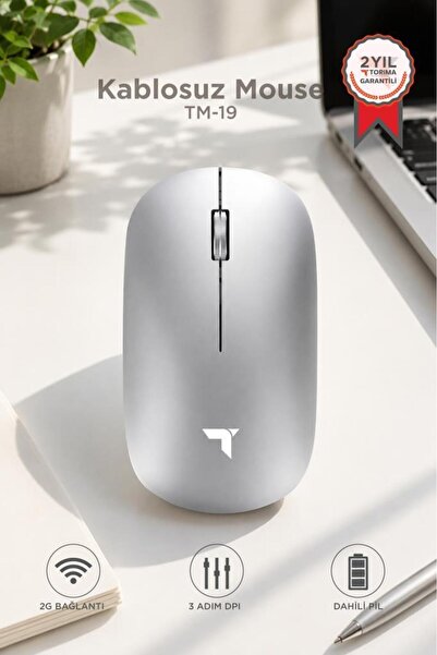 Torima Mouse Çift Modlu Sessiz Kablosuz Fare TM19 Gümüş