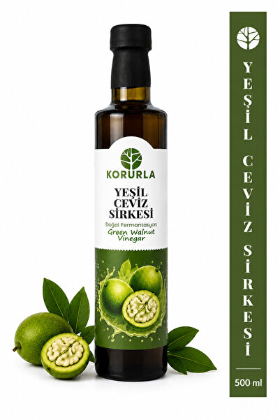 Korurla Yeşil Ceviz Sirkesi 500 ml | Doğal Fermantasyon | Katkısız Bitkisel S...