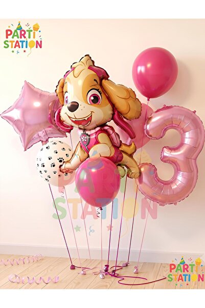 Parti Station Paw Petrol Folyo Set Paw Patrol Skye 3 Yaş Balon Set Konsept Do...
