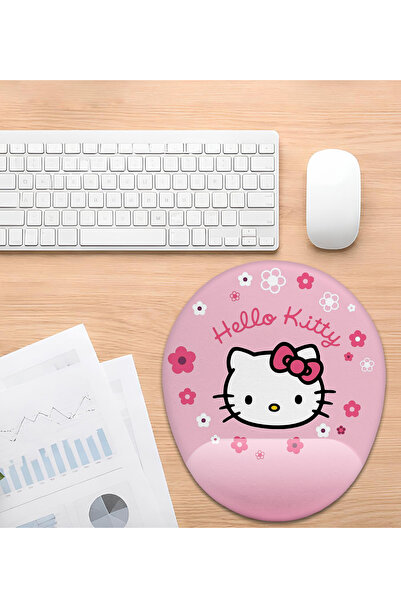 iyi fikirler Hello Kitty Desenli Bilek Destekli Mouse Pad Ergonomik Kaymaz Taban Mousepad Fare Altlığı