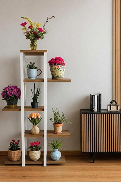 FARİKA Etajeră pentru plante/flori din MDF cu 5 niveluri – 25x25 / 22x45 / 22...