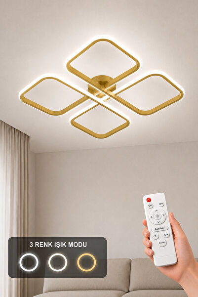 AvizeGO Nuvo LED Plafonyer Avize 3 Renk Kumandalı