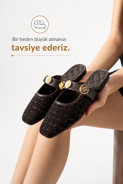 Genel Markalar Kadın Incili Kapalı Terlik