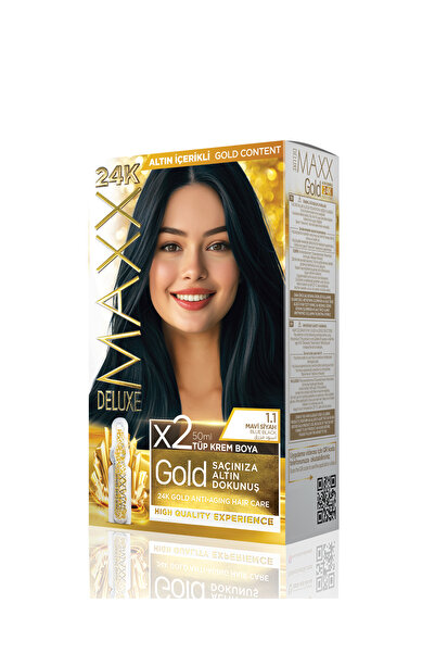 MAXX DELUXE Golden Beauty Set Saç Boyası 1.1 Mavi Siyah