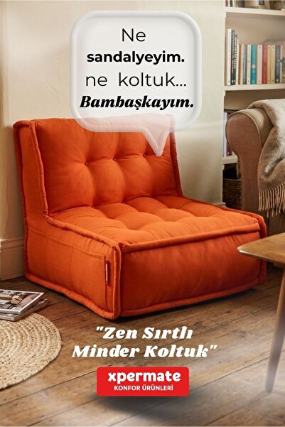 XPERMATE Sırtlı Pofidik Minder Koltuk Yer Koltuğu Sırt Destekli Oturma Minder...