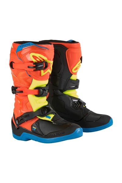 Alpinestars TECH 3S Kros Genç Motosiklet Botu Oranj Mavi Sarı
