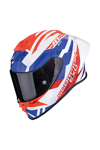 Scorpion EXO R1 Evo II Air Valere Spor Motosiklet Kaskı Beyaz Kırmızı Mavi