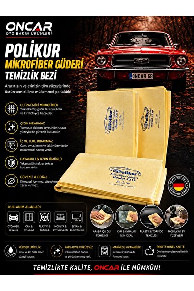 Abrias POLİKUR Profesyonel Sarı Güderi Deri Bezi 70 x 50 Cm