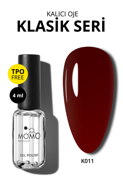 MOMO professional Kalıcı Oje K011, Vişne Bordo, 4 ml