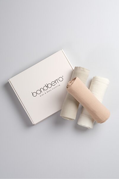 Bondberro Special Boxed 3 Pieces 2 Layer Muslin Coverlet & Blanket 100% Cotto...