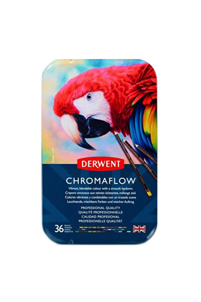 Derwent Set creioane colorate profesionale Chromaflow, cutie metalică, 36 buc.