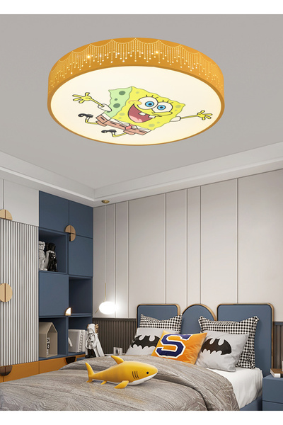 Apliqa Sungerbob Figürlü Plafonyer Led Çocuk Odası Ledli Avize
