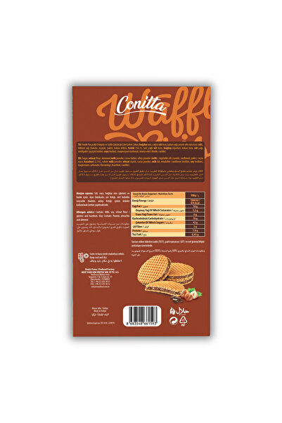 CONİTTA Waffle Crisps – Fındık Kremalı ve Sütlü Çikolatalı Gofret 100 Gr. (1 Paket)