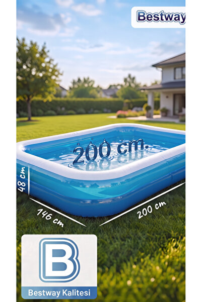 BESTWAY Piscină dreptunghiulară mare pentru familie 54005 (200 X 146 X 48 cm)