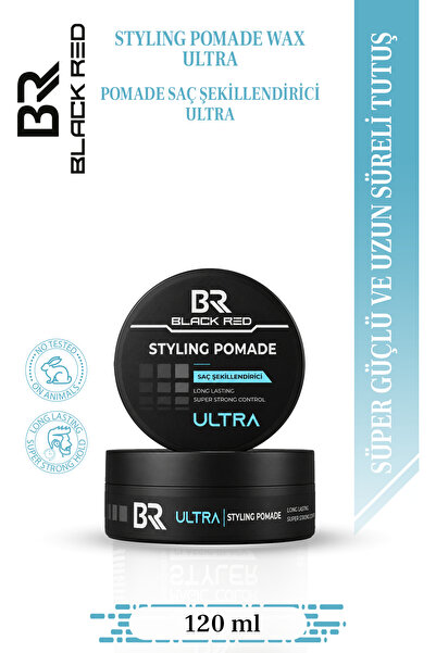 Black Red Styling Pomade Wax Ultra 120 ml – Süper Güçlü Tutuşlu Uzun Süre Kal...