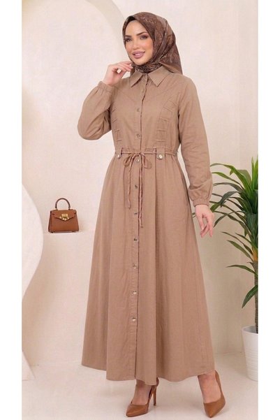 Eseyti Light Brown Hijab Dress
