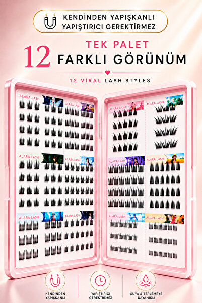 alaraycosmetics Alara'nın Kirpik Koleksiyonu Kendinden Yapışkanlı Cluster Tak...
