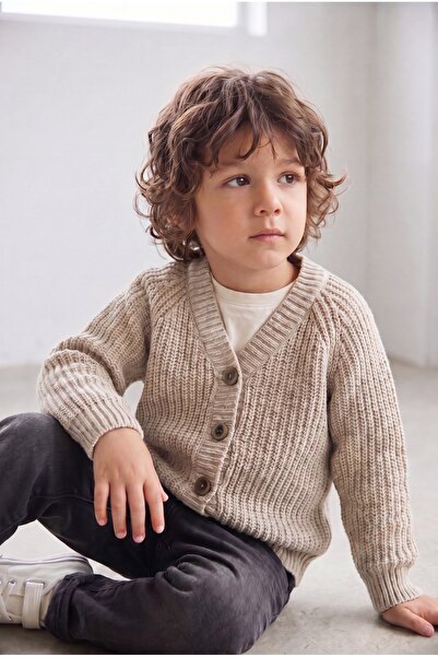 Babily Seamless Premium Knitwear Cardigan Flexible Unisex Buttoned Children's...