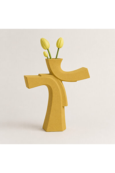 Karra Art Asymmetrical Concrete Vase – Minimal & Artistic Decor Tile