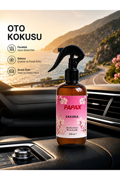 interfab JAPON KİRAZ ÇİÇEĞİ - Papax Kiraz Çiçeği Oto Parfümü Sprey Araç Kokus...