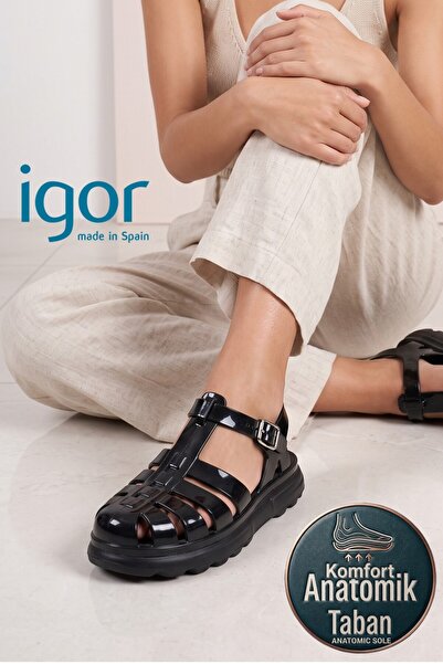 IGOR 36-40 Numra Arasi Vega Shiny Sandals - Black