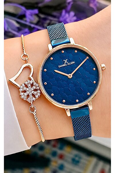 Daniel Klein Orjinal 2 Yıl Garantili Rose Gold Renk Hasır Çelik Kordonlu Kadı...