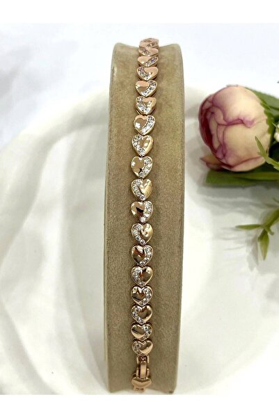 Haziran Accessory, Xuping Heart Row Rose Bracelet