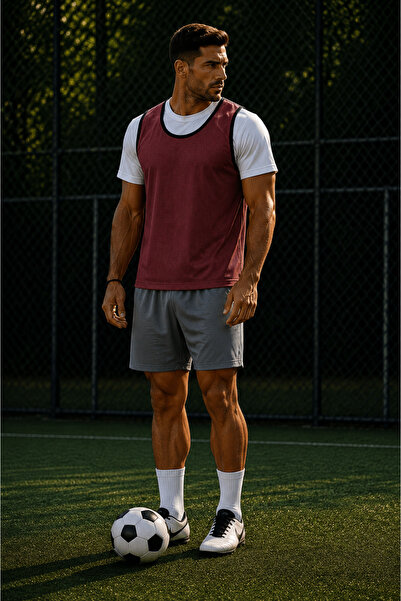 Campo Lüks Antrenman Yeleği Bordo - Halı Saha Bip Yeleği (6'lı Set)
